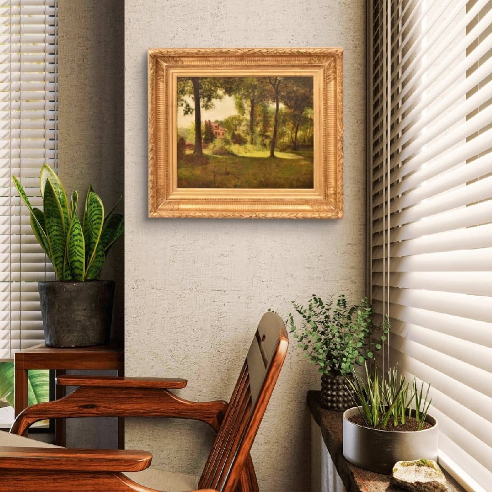 QP778 2a antique oil painting landscape natural painting XIX